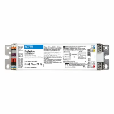 LUTRON Fluorescent Dimming Ballast: T8, 120 to 277V AC, 2 Lamps Supported, (2) F32T8 - 0-10V Continuous Dimmable Ballasts