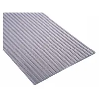 This 3 ft aluminum saddle threshold features a fluted transition type for slip resistance. It provides a smooth transition between flooring surfaces and seals the gap under a door to reduce air infiltration and protect against moisture and debris. Suitable for commercial and industrial doorways
