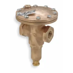 Bronze vacuum release valve with 1/2 in NPTF inlet connection. Designed to regulate vacuum pressure in industrial systems, preventing over-vacuum conditions. Suitable for process control, packaging, and material handling applications.