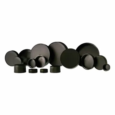 QORPAK Polypropylene Unlined Cap: 53 mm Dia, Black, Polypropylene, Unlined, Autoclavable - Screw On Caps