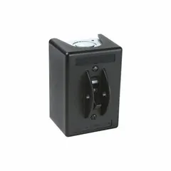 Enclosed manual motor switch for local on/off control of motors. Rated 30 A, 600V maximum, 3 poles. Non-metallic enclosure suitable for corrosive or washdown environments. NEMA 1 rated, surface mount, no pilot light.