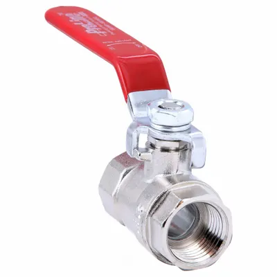 OEM Brass Ball Valve, 1/2 in, Nickel-Plated, FIP x FIP, Lever Handle - Brass Ball Valves