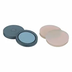 These WHEATON flip cap bottle caps are 13 mm diameter silver aluminum seals with an unlined closure. They are non-vented and do not include a septa. Suitable for sealing lab bottles in general sample storage and reagent containment applications. Pack of 1,000 closures.