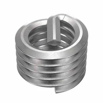 HELI-COIL Helical Insert: Tanged Tang Style, Free-Running, M8-1.25 Thread Size, Plain - Free-Running Tanged Helical Inserts