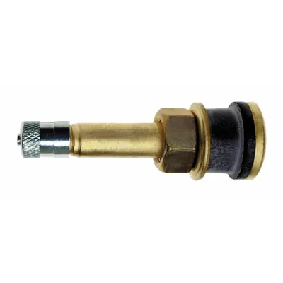 TRU-FLATE Straight Clamp-In Tire Valve Stem, Brass, 0.305-32 Thread, TR500 - Tire Valve Stems
