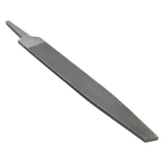Double-cut warding file with single-edge smooth cut, natural finish, and taper towards the point. Length without tang: 6 in, width: 5/8 in. Used for precision filing in confined spaces such as keyways, slots, and narrow grooves.