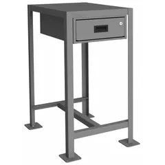 Fixed-height steel worktable with a 24 in x 18 in steel top. Overall load capacity of 2,000 lb. Not expandable or modular. Suitable for industrial workshops, assembly lines, and maintenance areas for heavy-duty bench work.