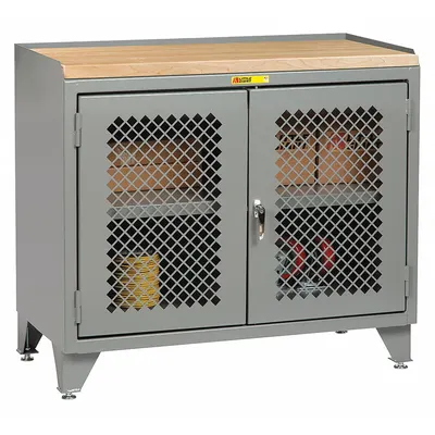 LITTLE GIANT Cabinet Bench with Shelves, 48 in x 24 in, Gray, MJP3-LL-2D-2448 - Cabinet Benches with Shelves