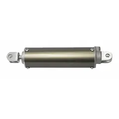 Aluminum pneumatic cylinder with 2 1/2 in bore, 6 3/4 in stroke, magnetic piston, and 1/4 in NPT port. Used for actuation in vehicle-mounted systems such as door controls or suspension.