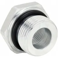 This straight adapter is a hydraulic threaded extreme-pressure pipe fitting made of carbon steel. It connects or adapts hydraulic lines in high-pressure systems, rated for 4,500 psi. The fitting pipe size is 1-1/4 in x 3/4 in. Typical applications include fluid power and heavy equipment installations