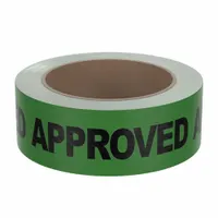 Preprinted messaging packing tape from the 150SP series, displaying an 'Approved' message. Tape thickness is 1.9 mil, length 55 yards. Used for sealing cartons and marking inspected or passed items in shipping, warehousing, and quality control applications
