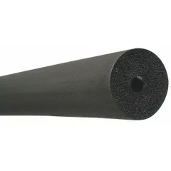 This 6 ft unslit straight tube insulation is made of Buna-N rubber/PVC and features a 4 1/8 in inner diameter with 1 in thickness. It provides an R-Value of 5.4 and is plenum rated, making it suitable for use in HVAC and refrigeration piping systems for thermal and condensation control in commercial air-handling spaces.