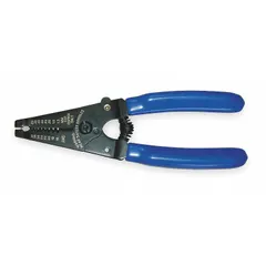 This multifunction wire stripper is designed for manually stripping insulation from copper cable. It accommodates wire sizes from 30 AWG to 16 AWG, including 16, 18, 20, 22, 24, 26, 28, and 30 AWG. Suitable for electrical maintenance, panel building, and general wiring applications.