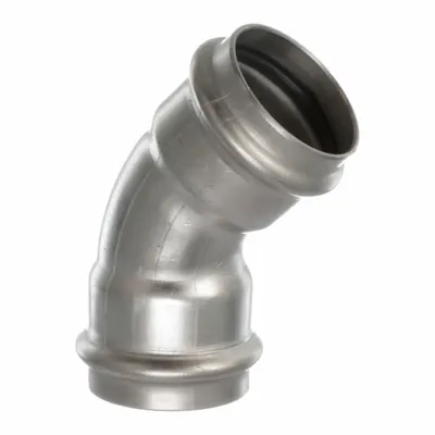 VIEGA PROPRESS 45° Stainless Steel Press Elbow, 1 1/4 in CTS - Potable Water Stainless Steel Press Tube Fittings