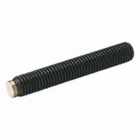 Non-marring half dog point set screw with a black oxide steel body and brass tip. M12 thread, 32 mm length. Used for securing components without damaging mating surfaces in precision alignment and holding applications
