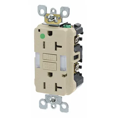 LEVITON GFI GFNL2-HGI Hospital Grade Decorator Duplex GFCI Receptacle - General Purpose Receptacles