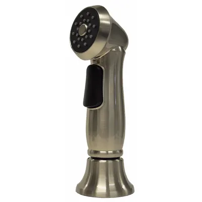 DANCO Kitchen Sprayer: Plastic, Brushed Nickel, 5 in Overall Lg, 1/2" Connection Size - Faucet Sprayer Heads & Valves