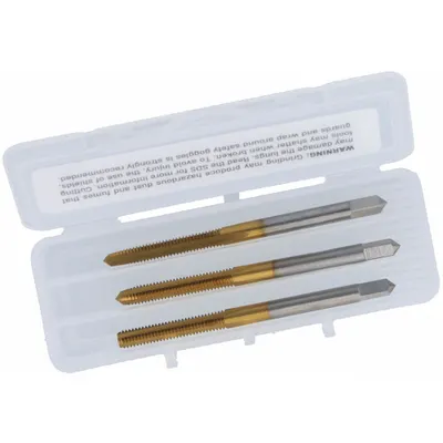 CHICAGO-LATROBE Tap Kit: #6-40 UNF, H2 / 2B, 3 Flute, TiN Coated High Speed Steel (MPN 174539) - Three-Piece Hand Tap Sets