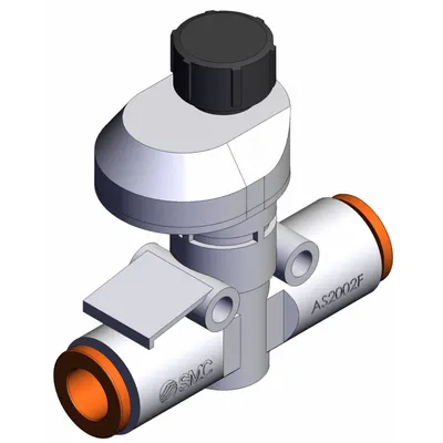 SMC Speed Controller: In-Line Fitting, Screw, 1/8 in Valve Body Size - In-Line Speed Control Valves