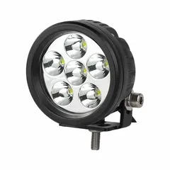 This RAILHEAD GEAR spot light is an LED work light with a battery electrical connection and removable surface-mount installation. It is designed for use on forklifts and trucks, providing focused illumination for loading docks, warehouses, and material handling operations.