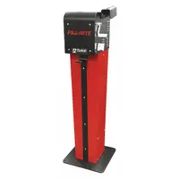 Pedestal-mounted remote switch dispenser for fuel transfer. Operates on 125V AC with 1 in NPT connections. Supports flow rates from 6 to 40 gpm. Includes installation hardware