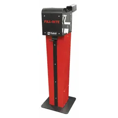 Pedestal-mounted remote switch dispenser for fuel transfer. Operates on 125V AC with 1 in NPT connections. Supports flow rates from 6 to 40 gpm. Includes installation hardware.