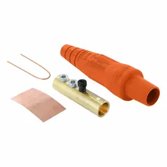 This LEVITON female plug from the 16 Series features double set screw termination for secure conductor connections. Rated 600V AC/600V DC at 300 A, it is suitable for high-amperage industrial power distribution and temporary power setups requiring a robust inline connector.