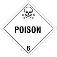 BRADY DOT Container Placard: Poison 6, 10 3/4 in x 10 3/4 in, 10 3/4 in Label Ht, 10 3/4 in Label Wd (MPN 60436)