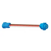 Automotive pigtail with 3 wires of 16 AWG, 5-inch wire length, and 2 connectors. Features a female PL-3 connector with straight male pin for male-to-female pin lamp termination. Designed for stop, turn, and tail light applications