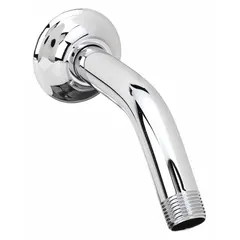 This flanged shower arm is made of steel with a polished chrome finish. It features an NPT connection for wall-mounted showerheads. Suitable for connecting a showerhead to the water supply in bathroom installations.