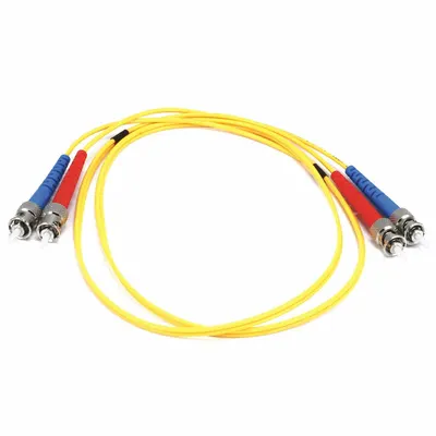 MONOPRICE Fiber Optic Patch Cord: Single Mode, 1 m Lg, ST End 1, ST End 2, Yellow - Single-Mode Fiber Optic Patch Cords