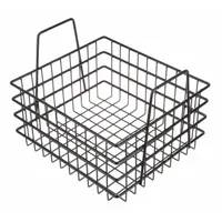 MARLIN STEEL WIRE PRODUCTS Storage Basket: Steel, Chrome-Plated, Black, 18 in Overall Wd (MPN 00-121-21)