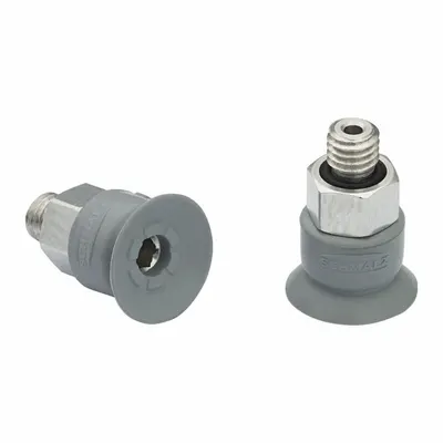 SCHMALZ Vacuum Pad Assembly: M5, 11.2 mm Pad Dia, NBR, 55 A, Gray - Flat Type Electronics Industry Vacuum Pad Assemblies
