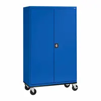 SANDUSKY Shelf Cabinet: Casters, 46 in x 24 in x 78 in, Recessed, Three-Point Locking, 4 Shelves