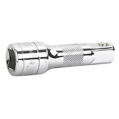 This 1/2" drive socket extension extends the reach of a ratchet or torque wrench to access fasteners in recessed or confined spaces. With a 5-inch overall length and standard type, it is suitable for automotive repair, industrial maintenance, and mechanical assembly.