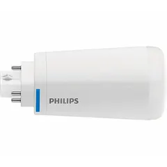 This PHILIPS LED plug-and-play (UL Type A) lamp features a 4-pin GX24q base and delivers 1500 lumens at 4000K color temperature. It consumes 12 watts and is dimmable. Designed for direct replacement of compact fluorescent lamps in compatible fixtures, it is suitable for general lighting in commercial and industrial spaces.