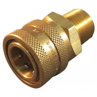 HANSEN Hydraulic Quick Connect Hose Coupling: 1/2 in, Brass, 75.71 lpm Max. Flow Rate, MNPT (MPN 4S25)