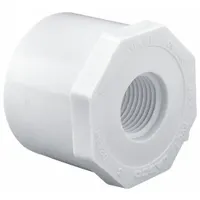 Pipe Straight: Schedule 40, PVC, 1/2 in x 1/4 in Size, Spigot x Threaded, Male x Female NPT, White (MPN 438072)