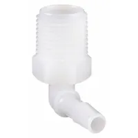 Barbed Fitting Elbow: Barbed/Threaded, 1/4 in ID x 3/8 in Pipe Fitting Size, HDPE, 10 PK (MPN L6-4HDPE)