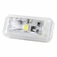 GROTE Courtesy Light: Courtesy Light, LED, Clear, Rectangular, 13.5V DC, Pigtail, 1/2 in Overall Wd (MPN 60421)