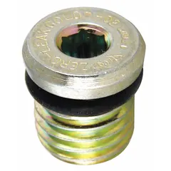 Steel hydraulic hose plug with 5/16"-24 thread size and 5/16 in fitting size. Rated for 5,000 psi maximum working pressure at 70°F, SAE. Seals open ports on hydraulic manifolds, valves, or cylinders to prevent fluid leakage and contamination in high-pressure hydraulic systems.