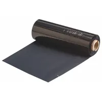 Black resin ribbon for thermal transfer printing, compatible with THT 1" core printers and BBP12 printer series. Provides high temperature resistance. RoHS compliant. Used for durable labels in industrial identification applications