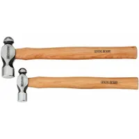 Ball Pein Hammer Set: Wood, 340 g_680 g Head Wt, 1 3/8 in_1 1/16 in Face Dia, Plain Grip