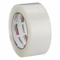 This clear acrylic tape is 2 mil thick and 2 inches wide on a 110-yard roll. It is designed for general-purpose carton sealing and light bundling applications in warehouses and shipping departments