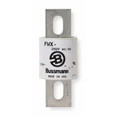 Fast-acting bolt-on fuse rated 350 A at 250 V AC and 250 V DC. Part of the FWX Series for overcurrent protection in power electronic circuits such as variable frequency drives, rectifiers, and UPS systems.