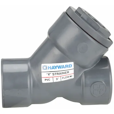 HAYWARD Y Strainer: 2 1/2 in, NPT, Mesh, 0.0313 in Screen Size, PVC, FPM - PVC Y Strainers