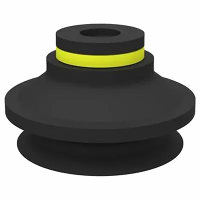 PIAB Vacuum Pad: Plain Pad without Adapter, 42.93 mm Pad Dia, HNBR, Gray, 27.94 mm Pad Ht - Bellows Type Packaging Industry Vacuum Pads