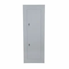 Non-vented steel door cover for Square D NQ and NF panelboards. Rated 225 A, 20 in wide, 56 in long. Surface-mount enclosure provides access to internal components while protecting electrical distribution systems.