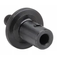 This shaft arbor is designed for mounting drill press chucks or accessories onto smaller fractional horsepower motors. It features a 3/8"-24 right-hand thread and counter clockwise rotation, secured with a hex nut. Suitable for light-duty drilling, tapping, and reaming operations in maintenance and fabrication settings