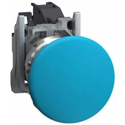 SCHNEIDER Mushroom Head Push Button: 22 mm, Metallic, Mushroom Head Profile - Mushroom-Head Push Buttons